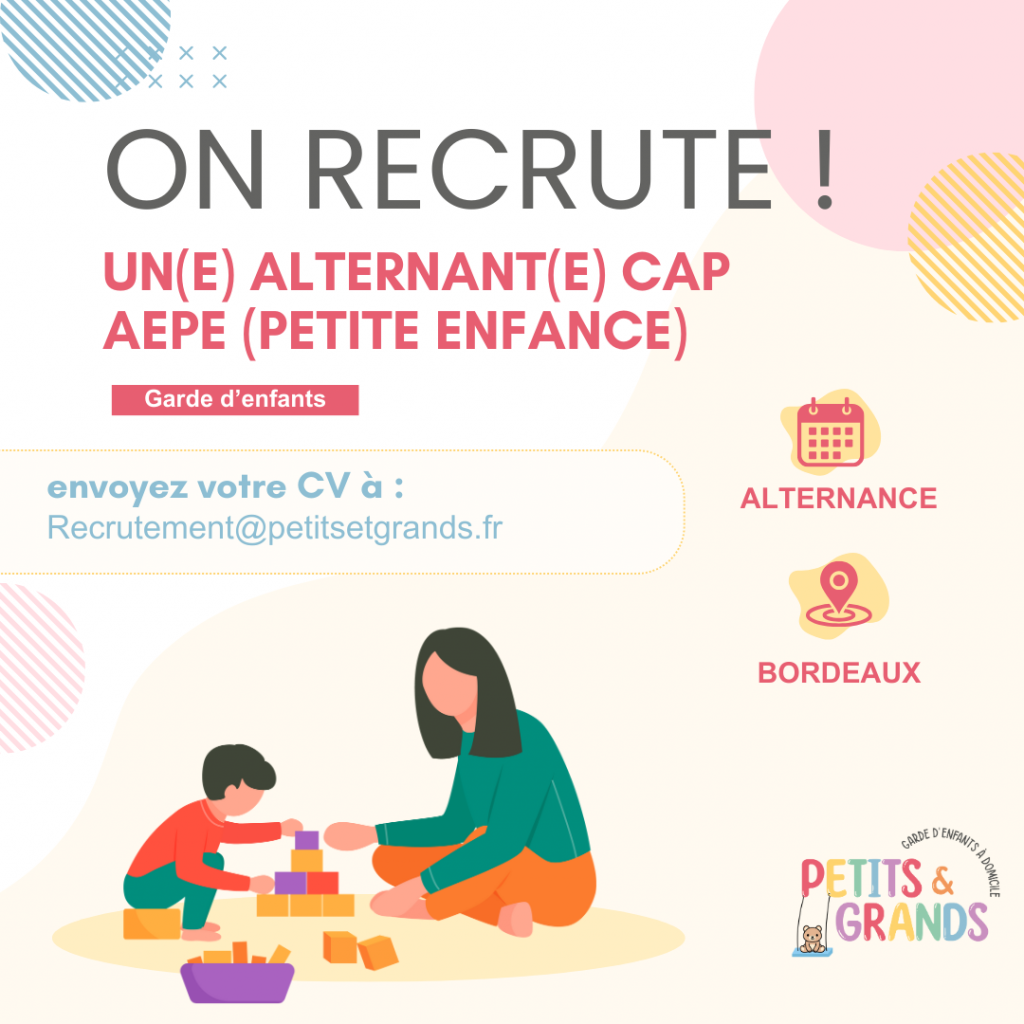 Nous recrutons nos Alternants CAP AEPE (Petite Enfance) pour la rentrée de Septembre 2024